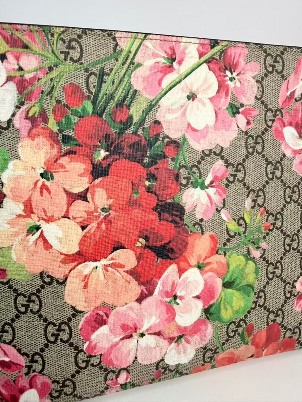 Gucci GG Blooms Floral Print Supreme Canvas Zip Pouch Clutch Cosmetic Bag - Picture 7 of 10